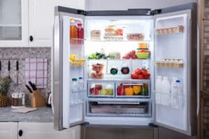 Open Refrigerator Filled